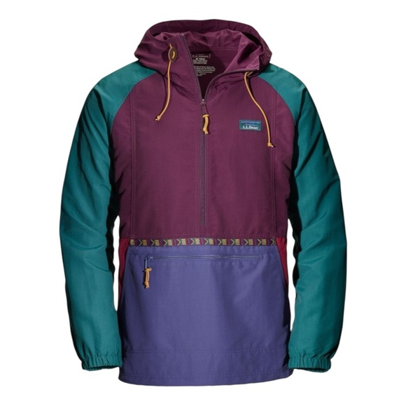 L.L. Bean Mountain Classic Packable Aztec Anorak Jacket Size Large Petite - Picture 1 of 8